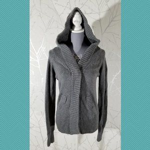 Zara Gray Hooded Sweater w/ Snap Closures